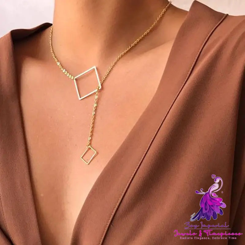 Creative Retro Simple Geometric Square Necklace