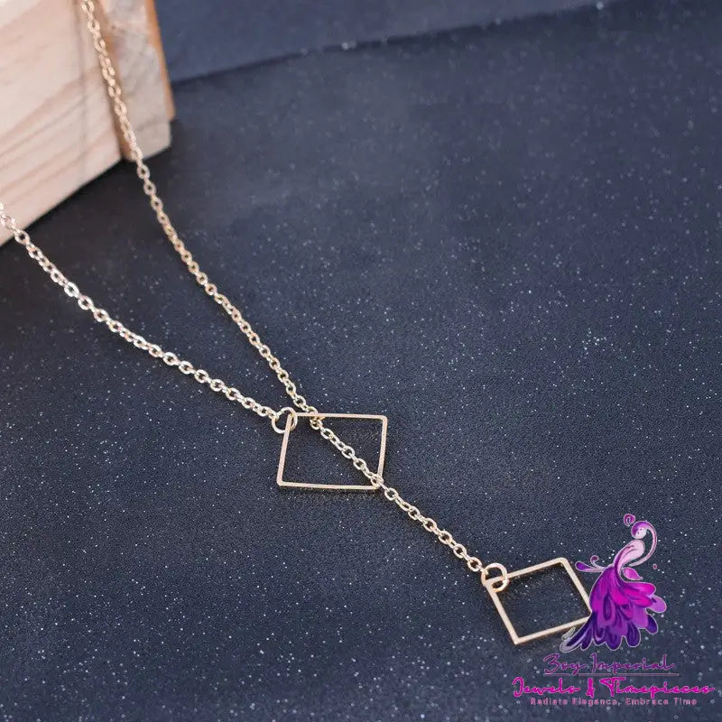 Creative Retro Simple Geometric Square Necklace