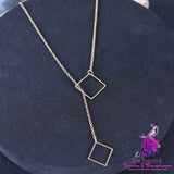 Creative Retro Simple Geometric Square Necklace