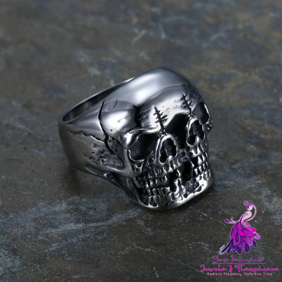 Ghost Head Titanium Steel Men’s Ring