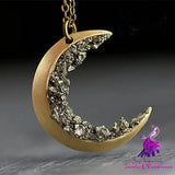 Gold Crescent Retro Glamour Necklace