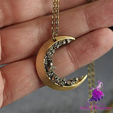 Gold Crescent Retro Glamour Necklace