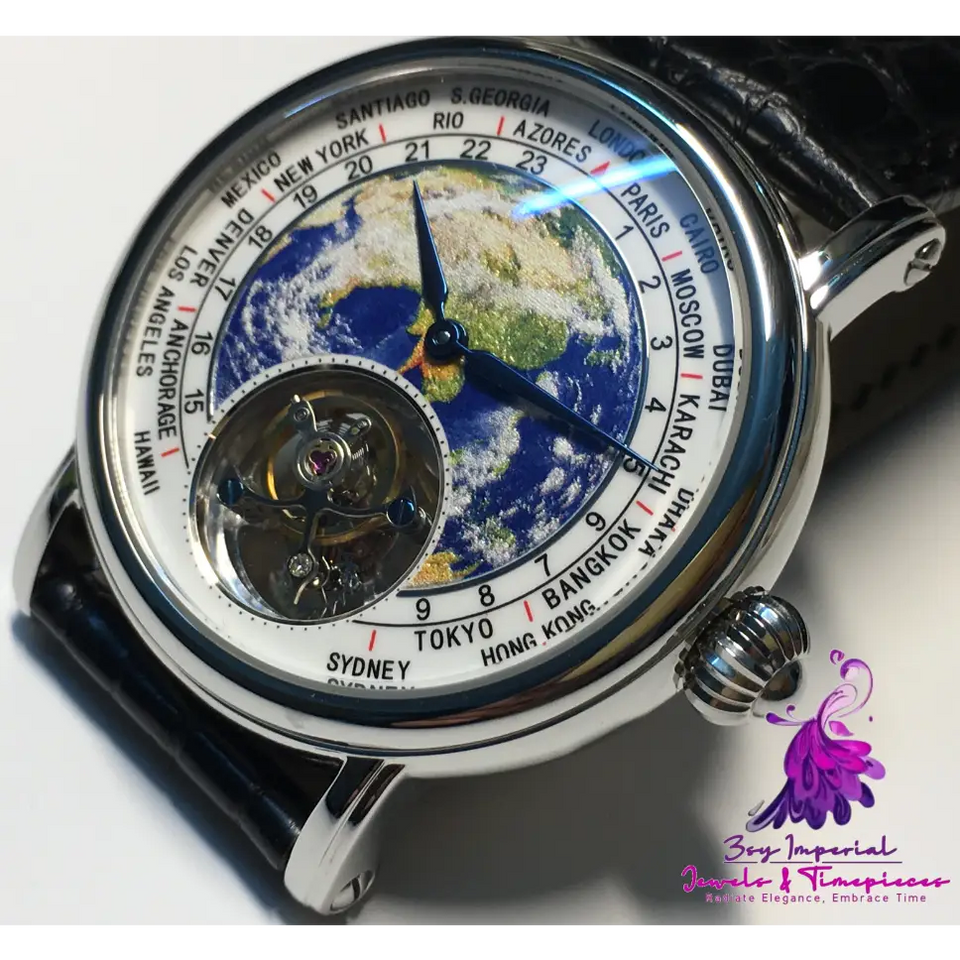 3D Globe Fashion Round Watch