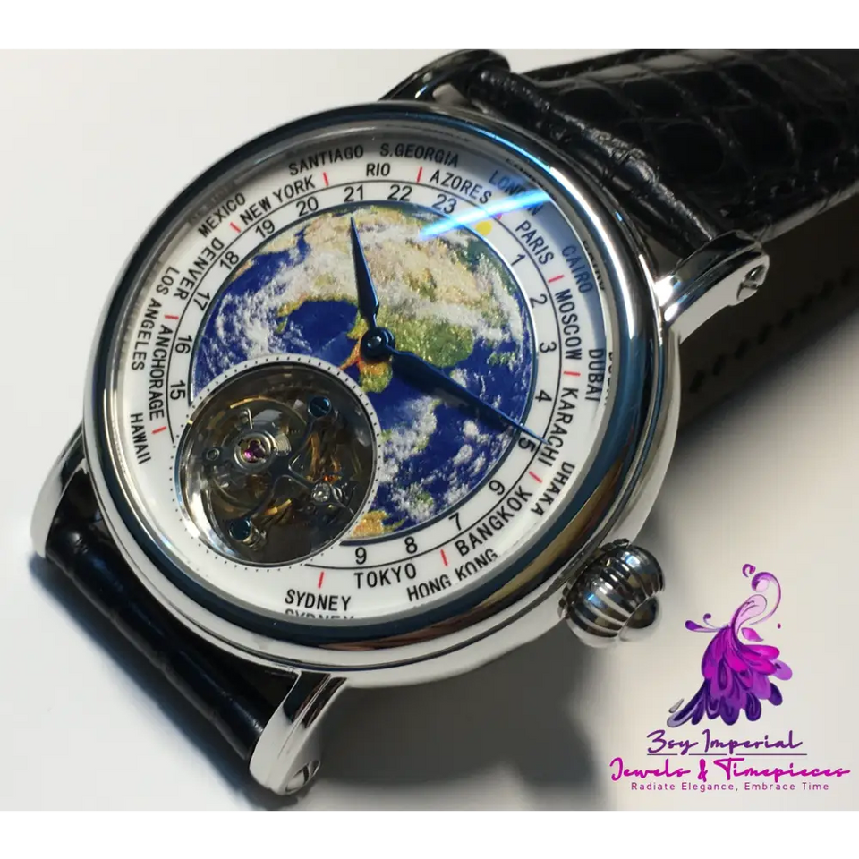 3D Globe Fashion Round Watch