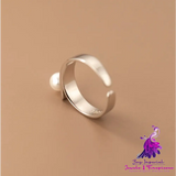 Simple Glossy Pearl Ring Women’s Temperament