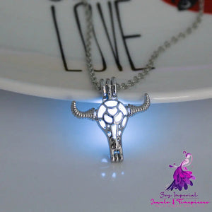 Halloween multi-colored glow-in-the-dark Minotaur necklace