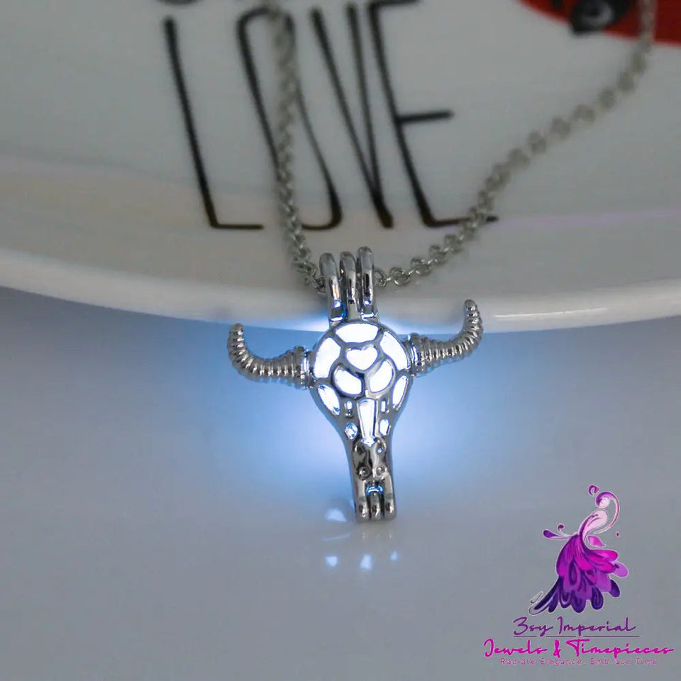 Halloween multi-colored glow-in-the-dark Minotaur necklace