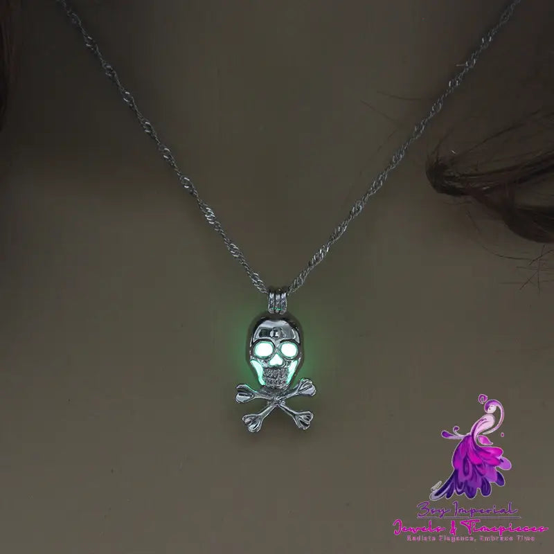 Glow-in-the-Dark Skull Necklace