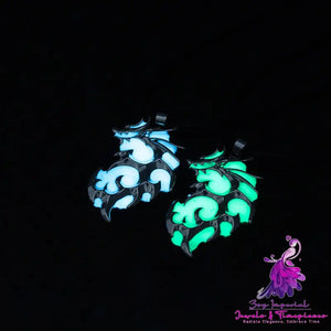 Glow-in-the-Dark Dragon Leather Necklace