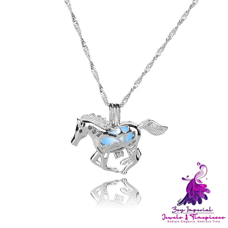 Glow-in-the-Dark Multi-colored Pony Necklace