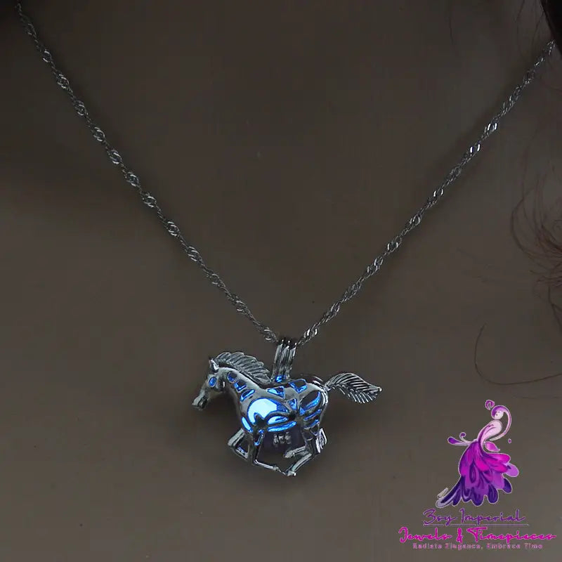 Glow-in-the-Dark Multi-colored Pony Necklace