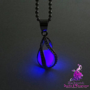 Halloween Diy Glow-in-the-dark Spiral Water Drop Necklace