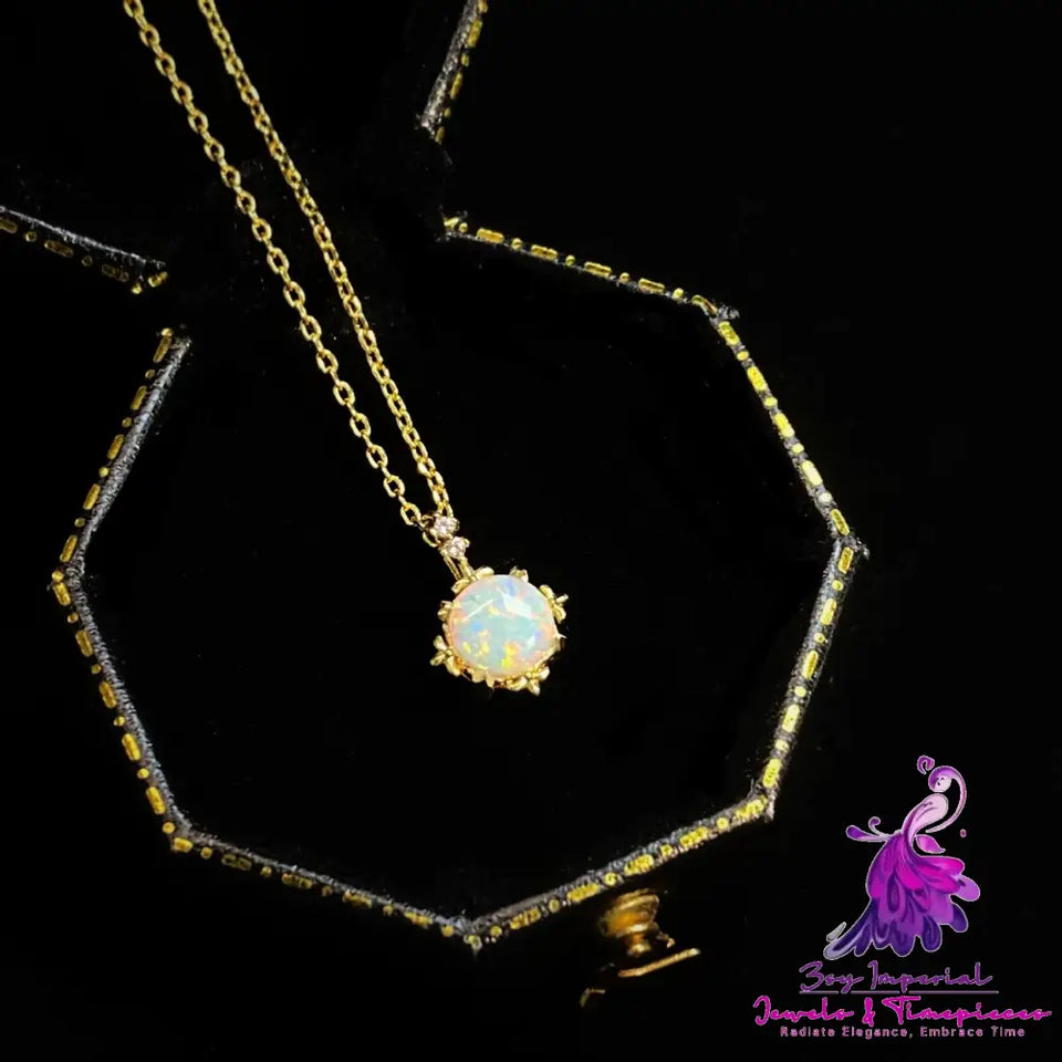 Opal Glow Gold Plated Necklace