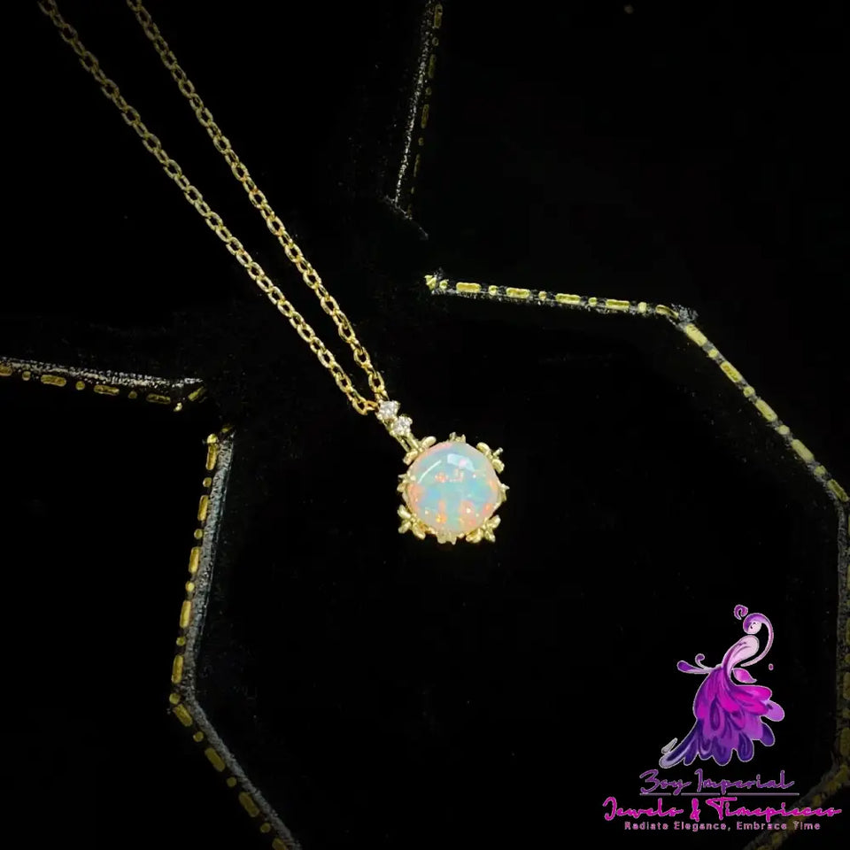 Opal Glow Gold Plated Necklace