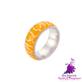 Zebra Pattern Glow Stainless Steel Ring