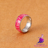 Zebra Pattern Glow Stainless Steel Ring