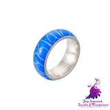 Zebra Pattern Glow Stainless Steel Ring