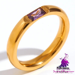 Plated 18K Gold Zircon Ring