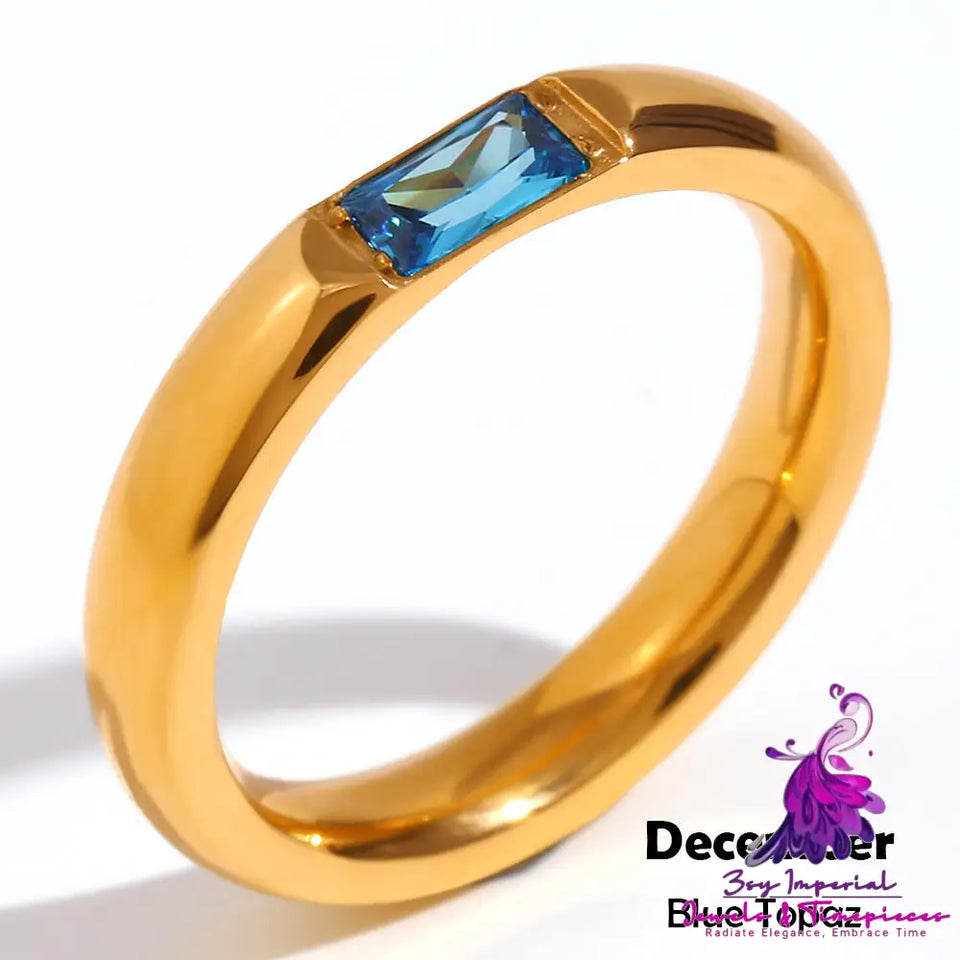 Plated 18K Gold Zircon Ring