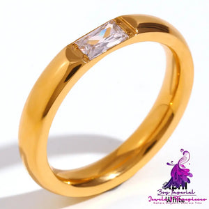 Plated 18K Gold Zircon Ring