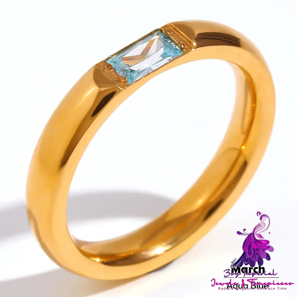 Plated 18K Gold Zircon Ring