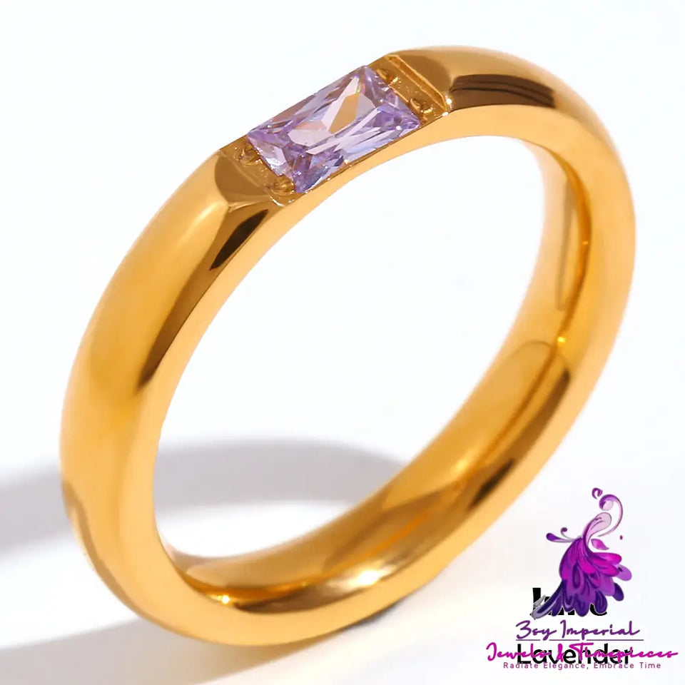 Plated 18K Gold Zircon Ring