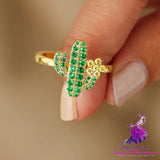 18K Gold Cactus Ring