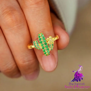 18K Gold Cactus Ring