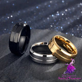 8mm Simple Groove Electroplating 18K Gold-plated Ring