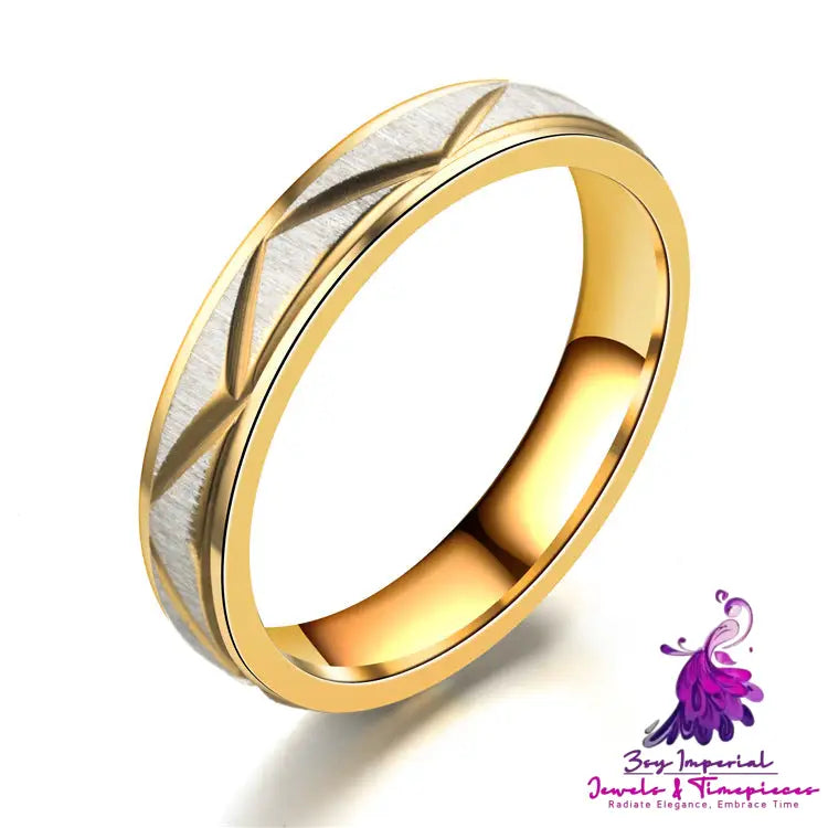 24K Gold Stainless Steel Couple Ring