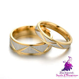 24K Gold Stainless Steel Couple Ring