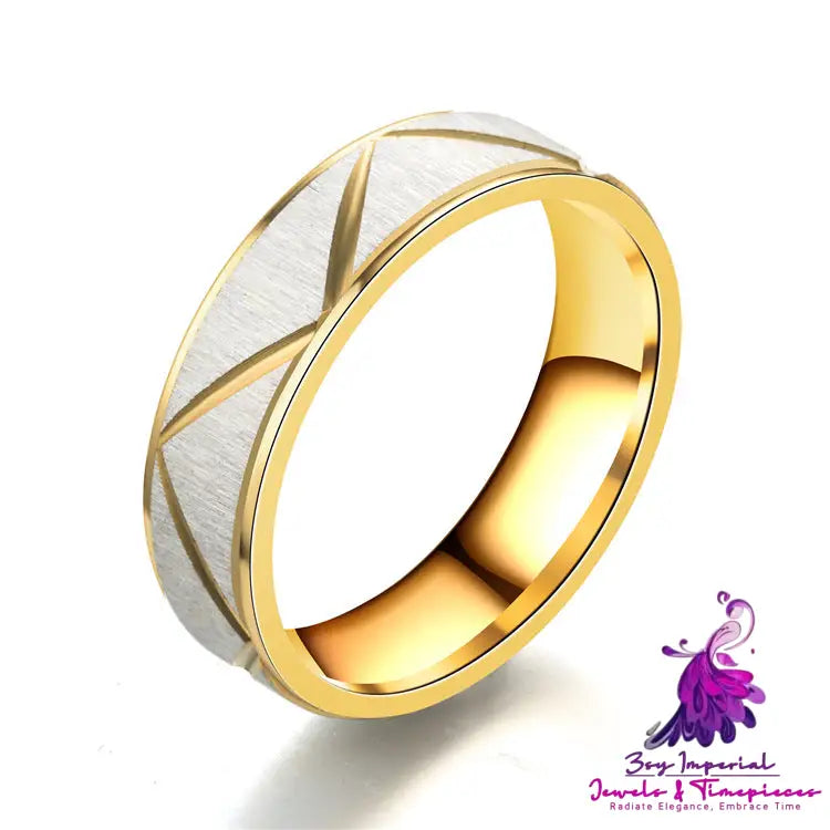 24K Gold Stainless Steel Couple Ring