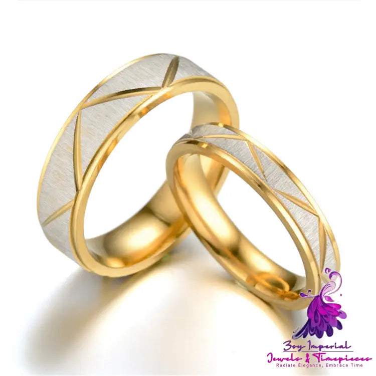 24K Gold Stainless Steel Couple Ring