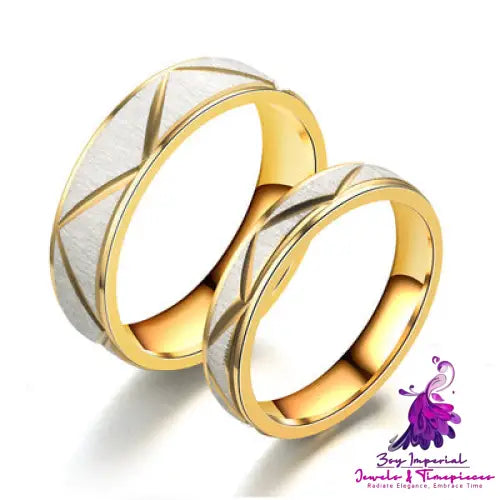 24K Gold Stainless Steel Couple Ring