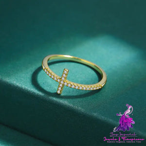 Cross Silver 14K Gold Ring