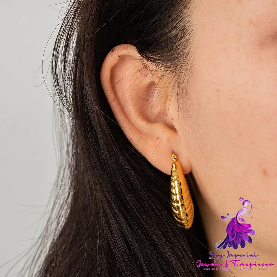 Exaggerated Horn Hollow Earrings