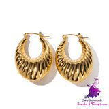 Exaggerated Horn Hollow Earrings