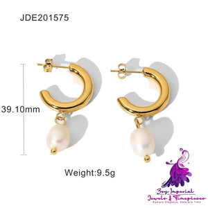 Pearl 18K Gold Stainless Earrings