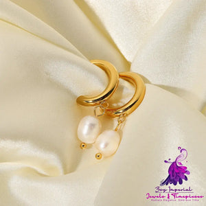 Pearl 18K Gold Stainless Earrings