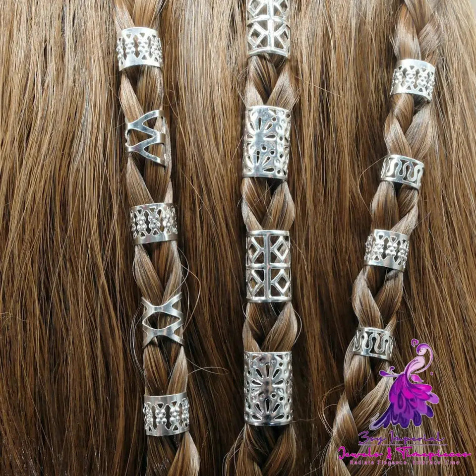 Gold And Silver Hollow Circle Hair Extension Buckle