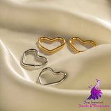 Stainless Steel Plated 18K Gold Heart Earrings