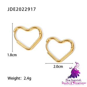 Stainless Steel Plated 18K Gold Heart Earrings