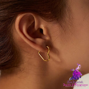 Stainless Steel Plated 18K Gold Heart Earrings