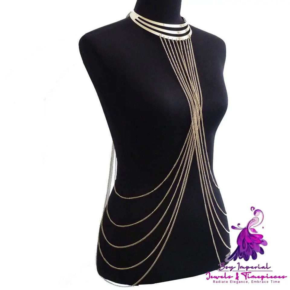 Gold Metal Tassel Body Chains