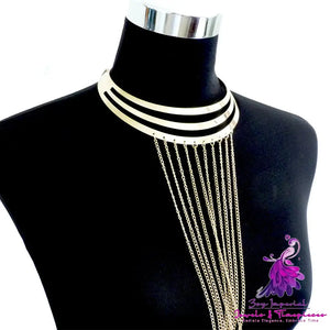 Gold Metal Tassel Body Chains