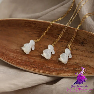 White Shell Rabbit Necklace