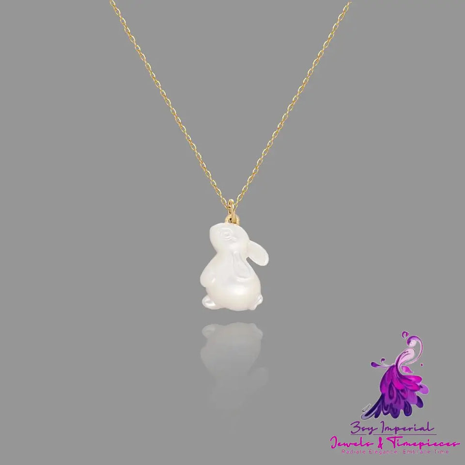 White Shell Rabbit Necklace