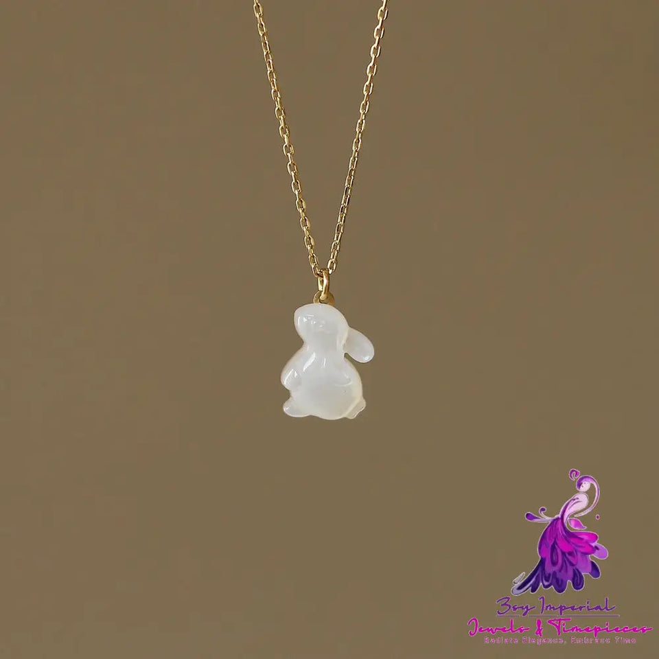 White Shell Rabbit Necklace