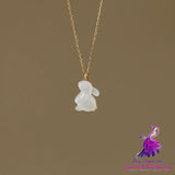 White Shell Rabbit Necklace