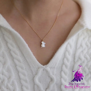 White Shell Rabbit Necklace